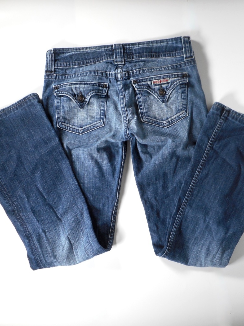 Y2K Hudson 28 Denim Jean W170DHK Bootcut Low-Rise USA Flap Pocket 28x31.5 HEMMED - Picture 7 of 12
